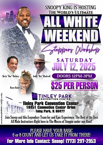 Snoopy King, All White Weekend Steppers Workshops